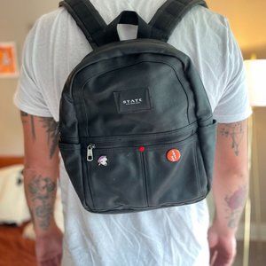 State Kane Black Backpack with pins